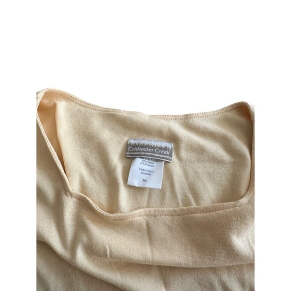 Vintage Coldwater Creek Womens Square Neck Midi Peasant Dress Yellow Cottagecore - Picture 9 of 9